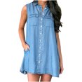 thumbnail image 1 of Chemise en Jean Sans Manches Décontractée d'Été pour Femmes, 1 of 6