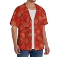 thumbnail image 4 of Honeii 's Tomatoes for men's short-sleeved button-up collared shirt featuring a pocket, perfect for beach vacations, and travel adventures., 4 of 5