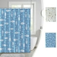 thumbnail image 1 of Cortina de Ducha de Plástico Impermeable con Ganchos, Diseño de Peces y Flores Azules | Decoración para Baño y Habitación | 80 × 180 Cm | Azul | 180 G, 1 of 6