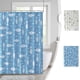 thumbnail image 1 of Cortina de Ducha de Plástico Impermeable con Ganchos, Diseño de Peces y Flores Azules, Ideal para Decoración de Baños y Habitaciones., 1 of 6