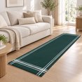Solid Color Runner Rug 2.6'x8', Deep Green Soft Mat Non-Slip Silicone ...