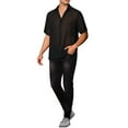 thumbnail image 2 of INSPIRE CHIC Sheer Shirt for Men's Short Sleeve See Through Tops Button Down Point Collar Clubwear Shirts, 2 of 5