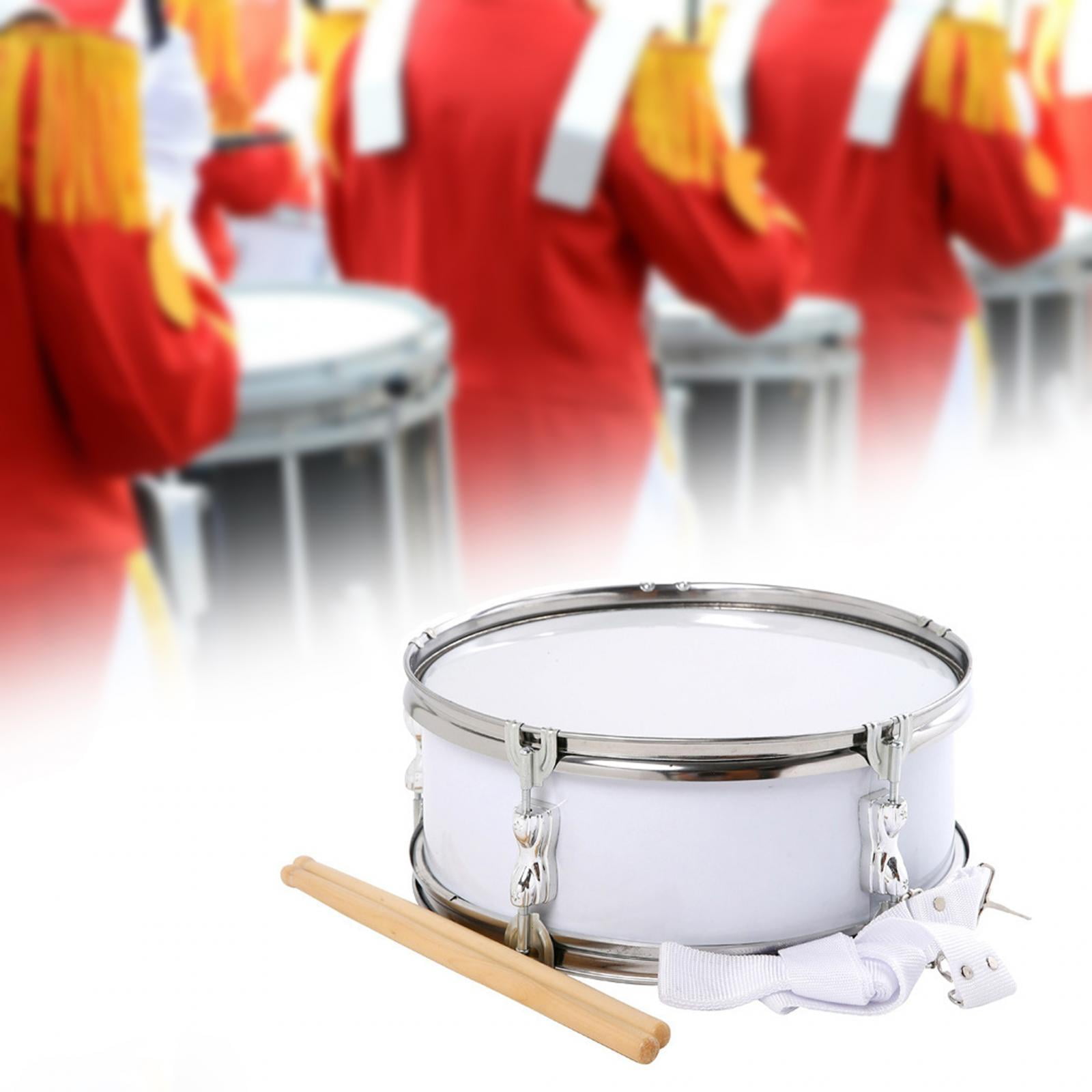 STARTIST 13" Snare Drum Music Drums Lightweight Educational Toy Musical Instruments Percussion Instrument for Boys Girls Kids Children White