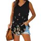 thumbnail image 1 of ICHUANYI Clearance Women's Fashion Solid Color V-neck Comfortable Loose T-shirt Sleeveless Blouse Casual Tops(Black, XL) ICHUANYI WER2023081002154, 1 of 6