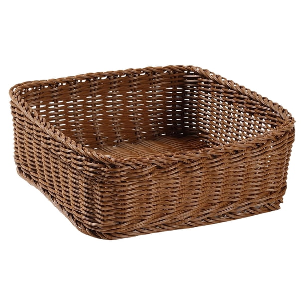 Cesta de almacenamiento tejida, organizador de escritorio, portátil, decorativa, multiusos. Grande