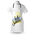 thumbnail image 3 of Hello Summer Apron Freehand Brush Strokes Background Calligraphy Summer Elements, Unisex Kitchen Bib Apron with Adjustable Neck for Cooking Baking Gardening, Pale Yellow Almond Green, by Ambesonne, 3 of 3