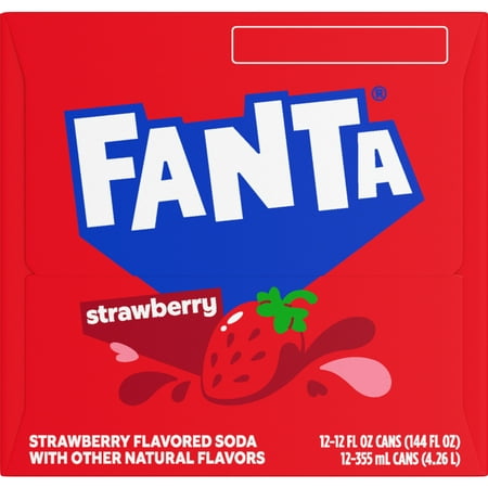 Fanta Strawberry Soda Pop Fridge Pack Cans, 12 fl oz, 12 Pack