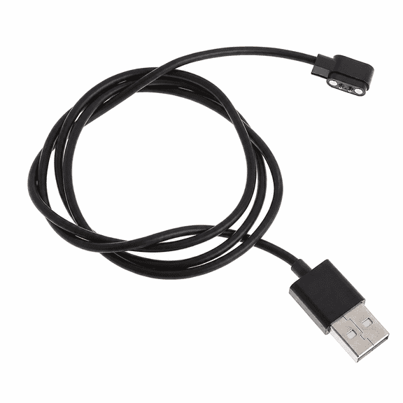 2-Pin Smart Watch USB Charging Cable, 2.84mm Pin Spacing, 31.5 in Replacement Charger Cord, Black