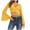 Yellow-03, variant on Bell Sleeve Tops for Women Sexy Deep V Neck Wrap Shirt Slim Criss Cross Crop T-Shirt