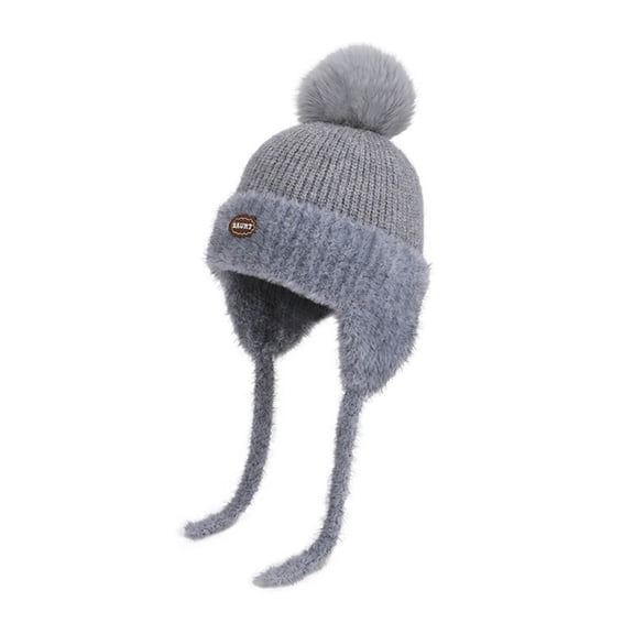 Splozh Toddler Beanie Hat Winter Boy Childrens Comfortable and Fashionable Hat Boys Girls Thick Warm Windproof Knitted Hat Grey,4-10 Years
