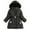 Black, variant on Odeerbi Kids Boys Girls Winter Padded Coat Fleece Lined Jacket Waterproof Fleece Lined Thick Down Coats Puffy Cotton Jackets With Hood Black 6-7 Years