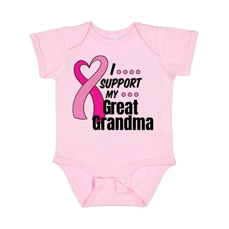 

Inktastic Breast Cancer Awareness I Support My Great Grandma Gift Baby Boy or Baby Girl Bodysuit