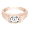 thumbnail image 3 of 7x5MM Emerald Cut Lab Created Moissanite Diamond Signet Engagement Ring For Men In 14K Rose Gold Over Sterling Silver(G-H Color,VVS1 Clarity,1.00 Cttw)-6.5, 3 of 7