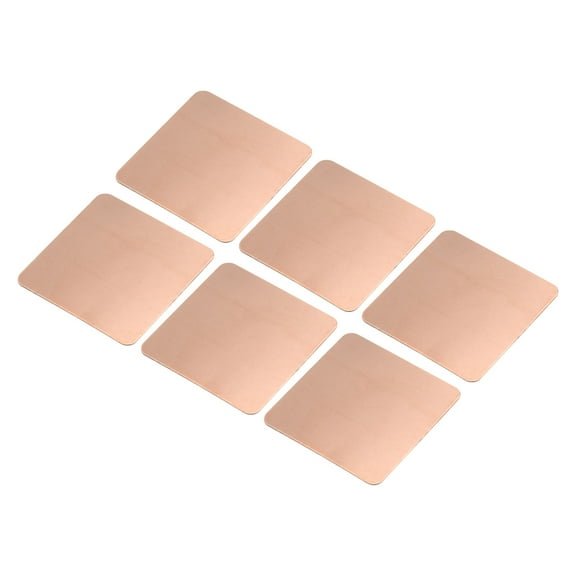 Uxcell Heatsink Copper Pad Shim 20mm x 20mm x 0.3mm Thermal Conductive Heat Sink for Electronic Chip Cooling Pack of 6