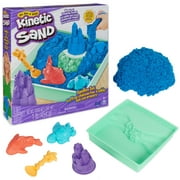 Kinetic Sand Sandbox Set with Blue Sand, Tools & Storage