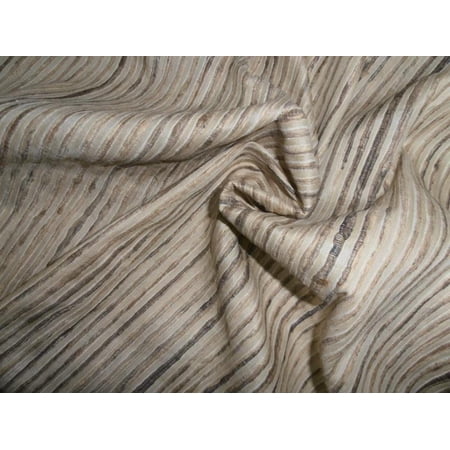 TUSSAR SILK FABRIC WITH WILD NOIL SILK STRIPES 44quot; WIDE [5891]