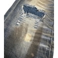 thumbnail image 3 of En Noir Men's Paint Splatter Rip & Repair Distressed Skinny Fit Denim Jeans (28, Dirty Indigo), 3 of 5