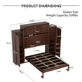 thumbnail image 5 of Queen Size Murphy Bed with 2 Wardrobe and Storage Shelf, Wall Bed Frame Folding into Cabinet Design, Multifunctional Foldable Platform Bed for Guest-Room, Bedroom, Walnut, 5 of 10