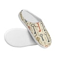 thumbnail image 3 of Lsque Vintage Keys1 Pattern Womens Comfort Cotton on Scuff With Memory Foam and Anti-skid Sole Slipper-37/38, 3 of 7