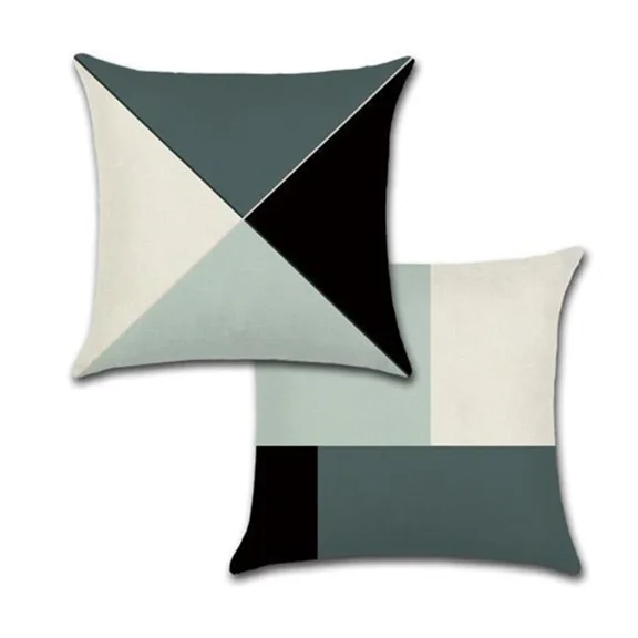 Set Of 2 Modern Geometric Decorative Throw Pillow Covers 18 X 18 Inches 45X45Cm