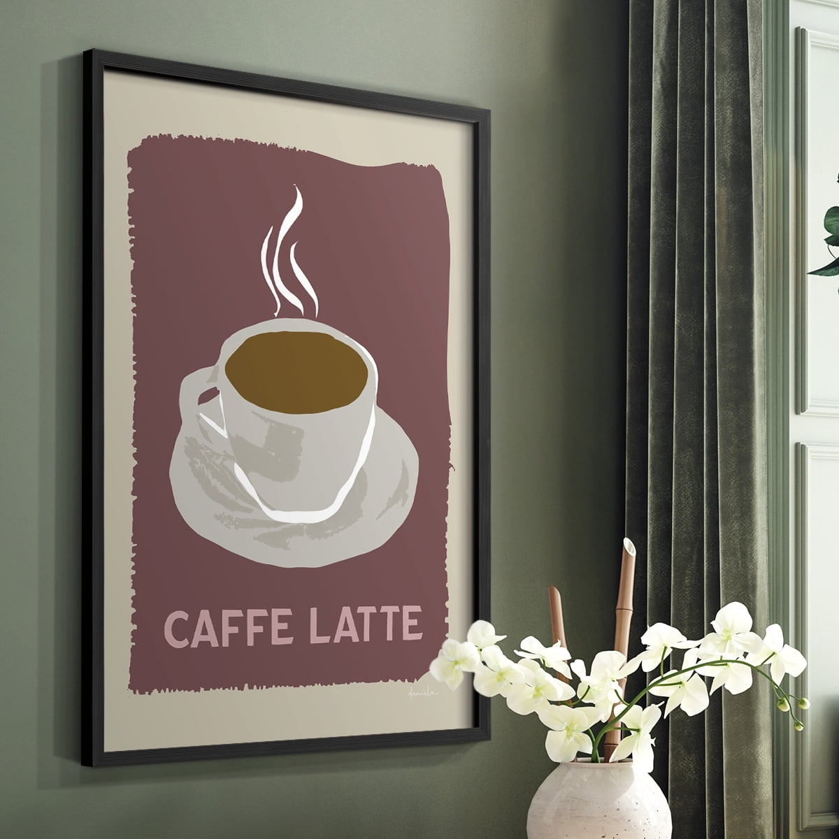 Modern Coffee III in Black Solid Wood 8 x 10 Framed Print