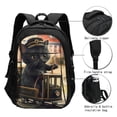 thumbnail image 3 of Cauagu Adorable Kitten On Mini Train Print Travel Laptop with USB Charging Port,Extra Large Backpack College Backpack Business Work Bag Casual Daypack Perfert for Men Women, 3 of 7