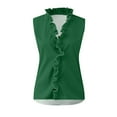 thumbnail image 3 of Sheer Tops For Women, Button V Neck Sleeveless Blouse Casual Tank Tops Black Women Corset Built In Bra Tank Tops Green Crop Off The Shoulder Tops Corset Workout Tops Corset (L, Green) Unbranded, 3 of 5