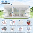 thumbnail image 2 of HOTEEL 10x15ft Pop-Up Gazebo Outdoor Canopy Tent with Adjustable Height, UV 50+ Sun Protection & Removable Mosquito Net - Waterproof Instant Shelter, White, 2 of 8