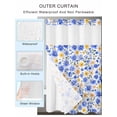 thumbnail image 2 of No Hook Cloth Fabric Shower Curtain with Snap in Liner, Daisy Flowers Waterproof Shower Curtains Set with See Through Top Window, Country Pastoral Blue Petals Floral Bath Curtains Shower 72"x72", 2 of 6
