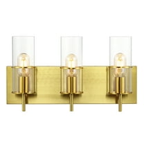 SAFAVIEH Jester 3-Light LED Brass Gold Iron Wall Sconce with Clear Shade