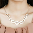 thumbnail image 2 of Italian Design Discs Necklace in 18K White Gold Plated USA Express Shipping, 2 of 4
