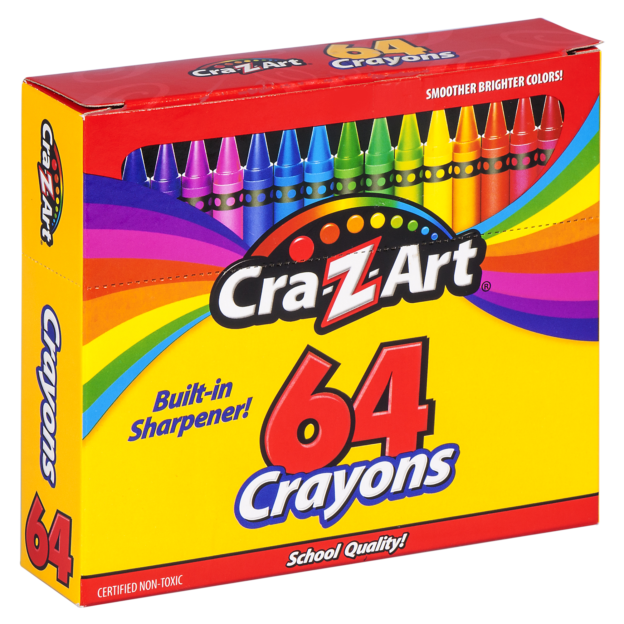 Cra-Z-Art Classic Crayons Multicolor Bulk Pack, 64 Count, Built-in Sharpener, Back to School - image 3 of 9