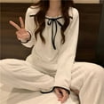 thumbnail image 3 of Coral Fleece Pajamas Sets for Women Autumn Winter Thick Warm Sweet Long Sleeve Sleepwear Nightgown Pijama Suit Mujer Homewear, 3 of 4