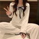 thumbnail image 3 of Coral Fleece Pajamas Sets for Women Autumn Winter Thick Warm Sweet Long Sleeve Sleepwear Nightgown Pijama Suit Mujer Homewear, 3 of 4