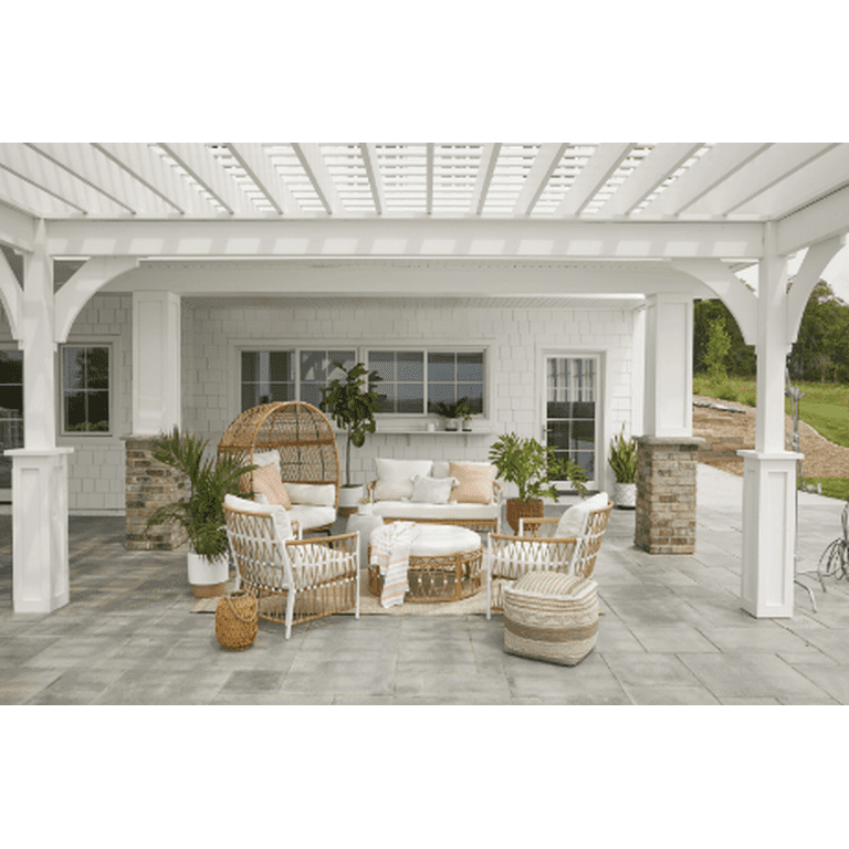 Better Homes Gardens Lilah 4 Piece Outdoor Conversation Set White Walmart