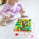 thumbnail image 5 of Rompecabezas de madera con pesca magnética, aprendizaje de habilidades motoras finas, laberinto, juego de mesa educativo temprano Montessori con caña de pescar de juguete, juego de Fruta, 5 of 9