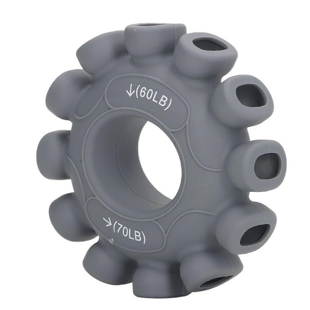 Grip Strength Ring Trainer Hand Silicone Finger Strengthener for Forearm Exercise Rock Climbing Workout Gray(60‑70LB)