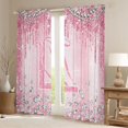 thumbnail image 2 of Homewish Letter L Monogrammed Black Out Curtains,Chic Diamond Curtains Pack of 2 (42x63 Each),Pink Glitter Print Bedroom Curtains For Girls,Microfiber Room Decorative, 2 of 6