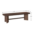 thumbnail image 2 of Pemberly Row Walnut Veneer Wood Dining Bench with Trestle Base, 2 of 5