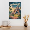 thumbnail image 3 of Vintage Retro Travel Poster Wall Decor Dzibilchaltun Ruins Merida Mexico Sunrise Temple Heritage Print Print Poster, 3 of 8