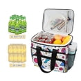 thumbnail image 2 of FORMRS Insulated Cooler Bag 24 Cans Capacity Soft Leakproof Lunch Box with Side Pockets, Red Retro Pattern, 2 of 7
