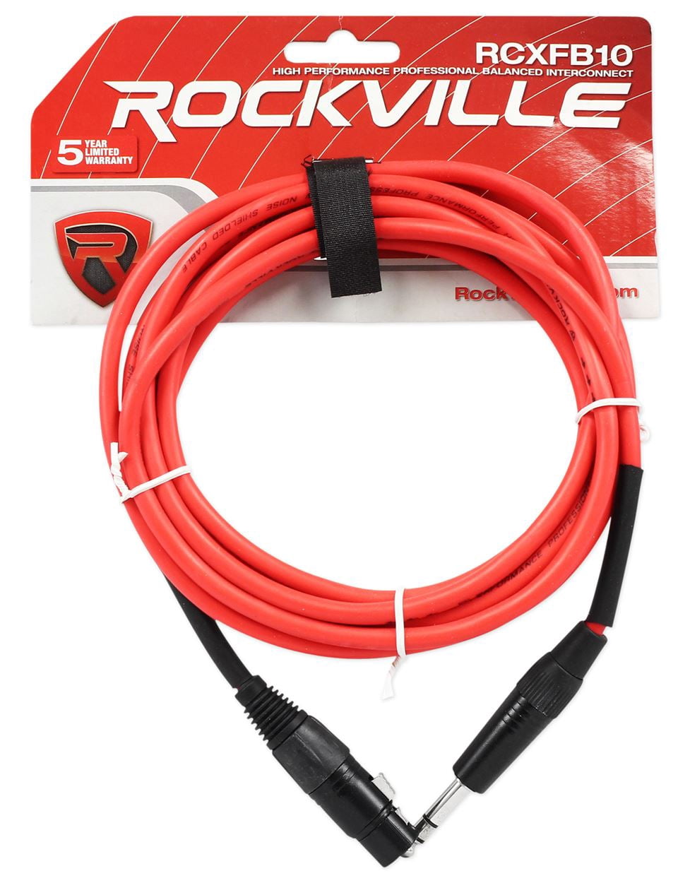 4 Rockville 10' Female Rean XLR to 1/4'' TRS Cables (2 Red and 2 Blue)