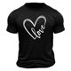 thumbnail image 4 of Tops para hombre, blusas y camisas de cuello redondo y manga corta para hombre. Camiseta/camisa informal de cuello redondo y manga corta con estampado de corazones para hombre. Tops de poliéster para, 4 of 4