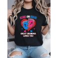 thumbnail image 1 of T-Shirt de Fête Révélation de Genre Grande-Mère Rose Ou Bleu pour Femmes, T-Shirt à Imprimé Graphique, Col Rond Décontracté à Manches Courtes, Tissu en Coton, Coupe Régulière, Tenue Toutes Saisons, 1 of 6