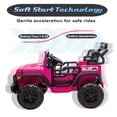 thumbnail image 3 of Xuanlur 24V Ride on Toys for Big Kids, 2 Seater Ride on Cars with Remote Control, 400W Motor, Ride on Truck w/ 20in Seat, 3 Speeds, Lights, Bluetooth, Electric Car for Kids 3-8, Capacity 110 lb-Pink, 3 of 10