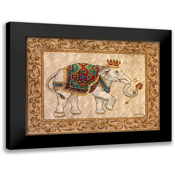 Kruskamp, Janet 14x12 Black Modern Framed Museum Art Print Titled - Royal Elephant I