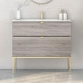 thumbnail image 2 of Randalco Aspen 40" Wood Bathroom Vanity with Sink in Weathered Oak/Glossy Gold, 2 of 10