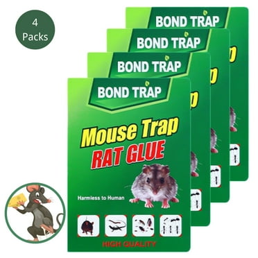 Mouse Traps Indoor for Home, Sticky Pest Control Adhesive Tray for Catching Rats & Rodents (4 packs)