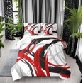 thumbnail image 1 of Erosebridal Chic Minimalst Bedding Sets Full Size, Red Geometric Comforter Sets with Sheets, Abstract Ombre Decor, Reversible 7pcs, 1 of 1
