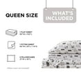 thumbnail image 5 of Comfort Spaces Flannel Sheets Queen W/ Pocket, 100% Cotton, Novalty Grey/Pink Cats, Queen Sheet Sets, 4 Pieces, 5 of 9